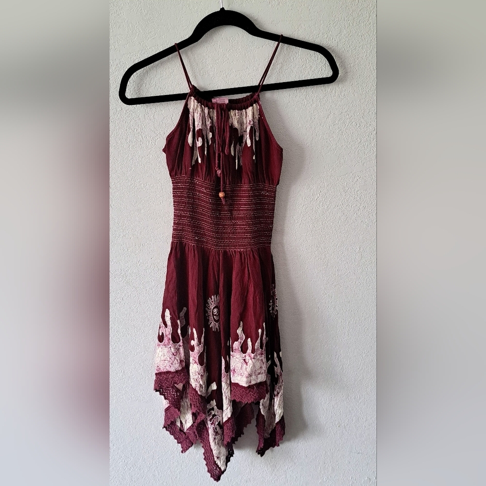 Advance Apparels Burgundy and White Dress